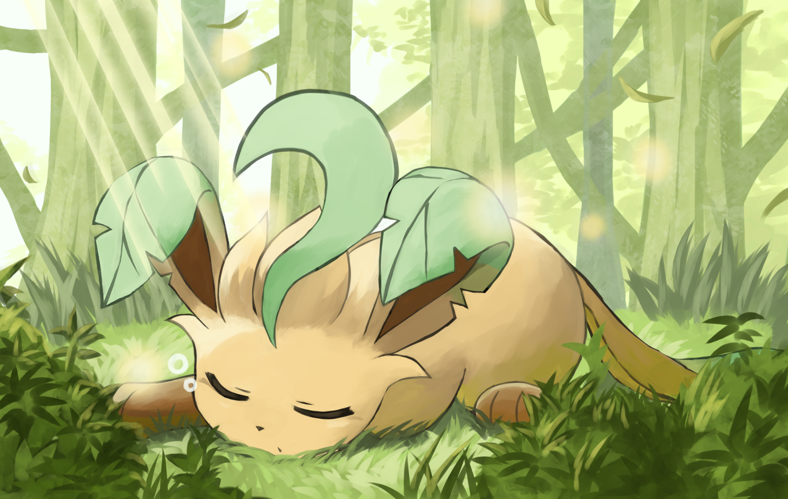 2089x1323 leafeon (pokemon) drawn by jira_(ziraiya26) | Danbooru