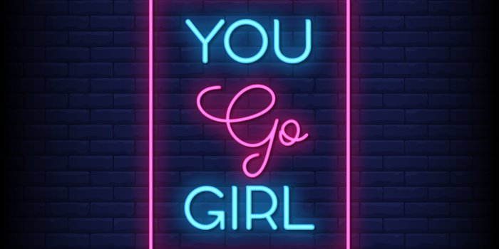 1920x1920 You Go Girl Neon Signs Style Text Vector 2267293 Vector Art at Vecteezy