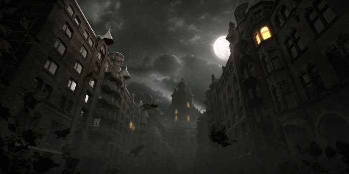 1600x900 Dark City Autumn Scene Ultra HD Desktop Background Wallpaper for 4K UHD TV  : Widescreen & UltraWide Desktop & Laptop : Tablet : Smartphone