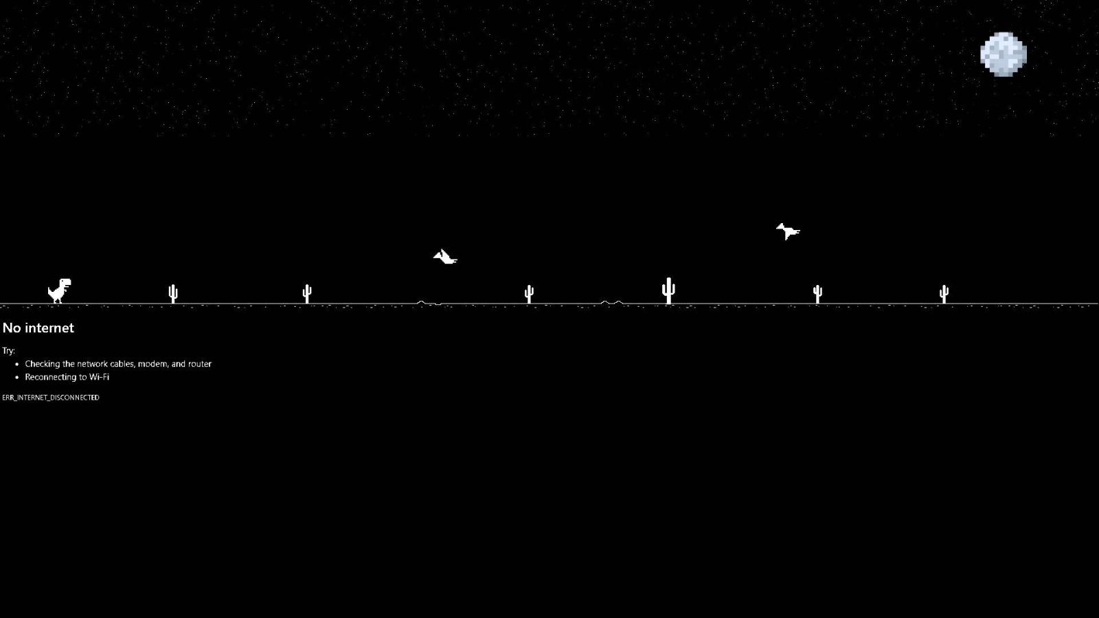 1920x1080 Download Black And White Aesthetic No Internet Dinosaur Game Wallpaper |  Wallpapers.com