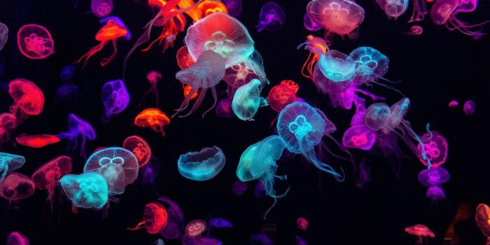 1802x1200 Coloured jellyfish - Wallpaper