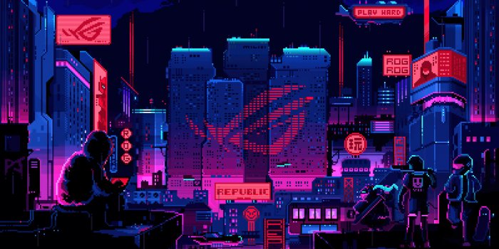 3840x2160 397577 wallpaper, rog, 8 bit, pixel, logo, night, city, 4k, hd - Rare  Gallery HD Wallpapers