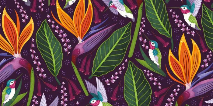 1100x1320 Hummingbirds Wallpaper • Bold Bird Wallpaper • Milton & King USA