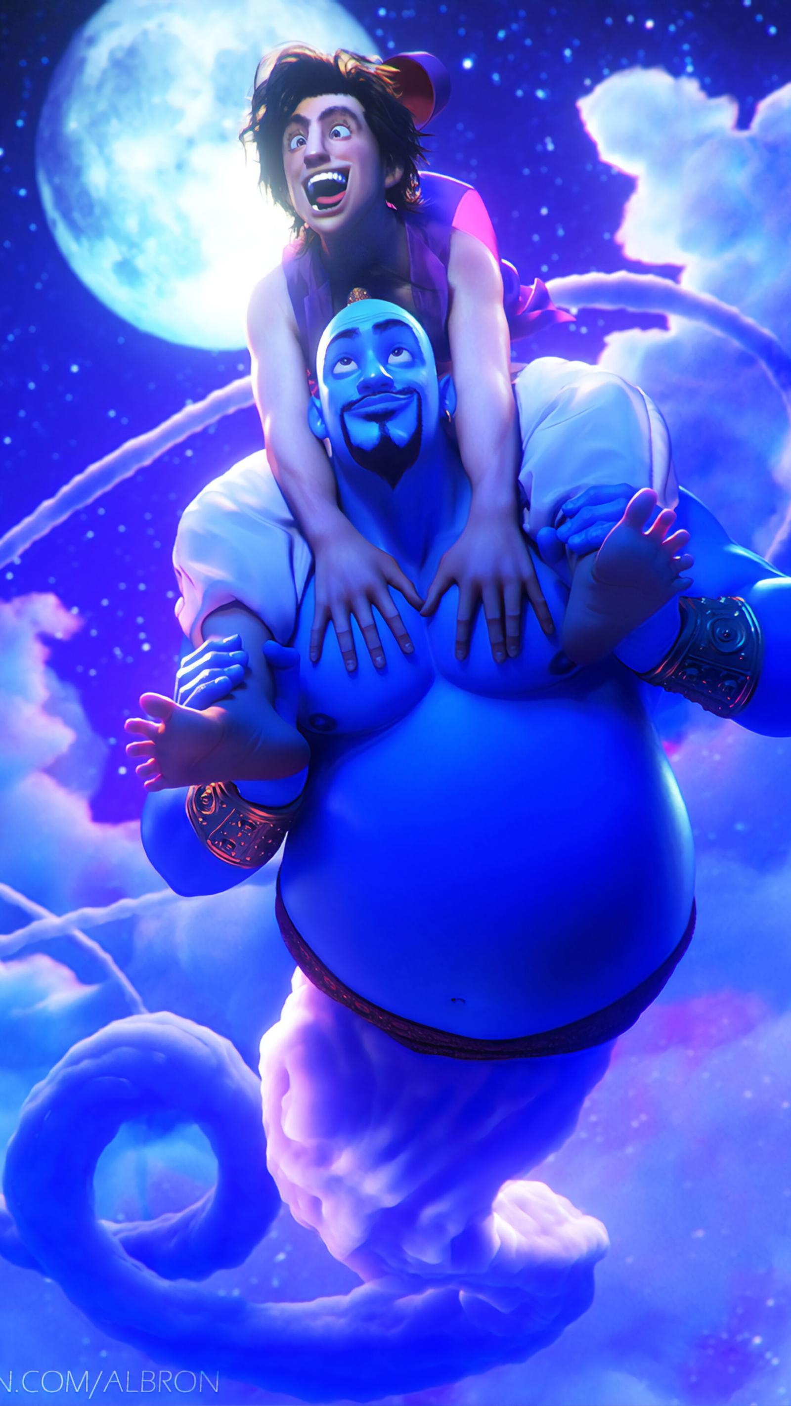 2160x3840 327776 Aladdin and Genie, 2019, Art, 4k - Rare Gallery HD Wallpapers