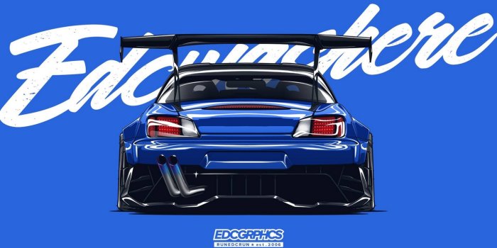 1366x768 Wallpaper ID: 101305 / EDC Graphics, JDM, Japanese cars, render, rear view,  car, vehicle, sports car free download