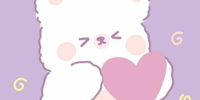 736x1593 Download White Bear Red Heart Pastel Cute Wallpaper | Wallpapers.com