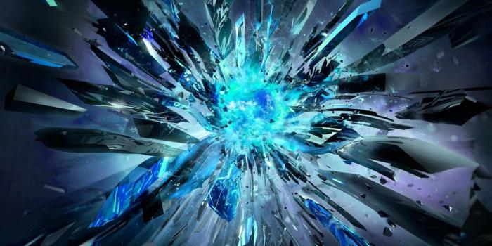 1600x900 Download Blue Core explosion wallpaper in 3D - Abstract wallpapers |  Abstract wallpaper, Abstract, Cool backgrounds