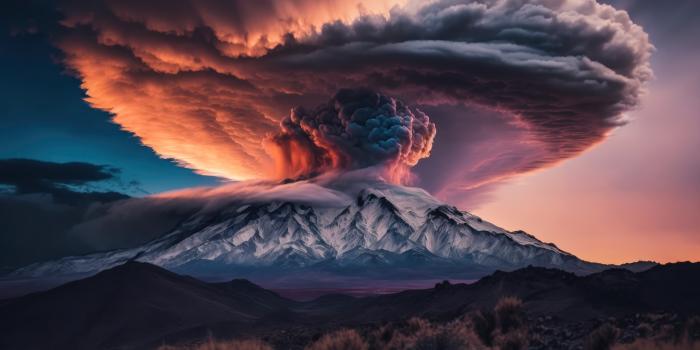 5120x3413 Volcano Wallpaper 4K, Eruption, Sunset, Surreal, #10957