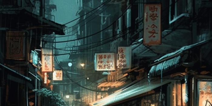1183x2560 Rain in China Lane Dark Wallpapers - Dark City Wallpapers iPhone