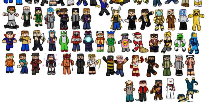 1103x724 Download Minecraft YouTubers Gaming Together Wallpaper | Wallpapers.com