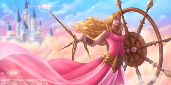 3556x2000 Disney Sleeping Beauty Aurora Fanart Wallpaper by Amana_HB