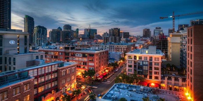 1280x720 Desktop Wallpapers San Diego USA Street Night Cities Building