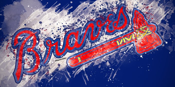 3840x2400 Download wallpapers Atlanta Braves, 4k, grunge art, logo, american baseball  club, MLB, blue background, emblem, Atlanta, Georgia, USA, Major League  Baseball, National League, creative art for desktop with resolution  3840x2400. High Quality