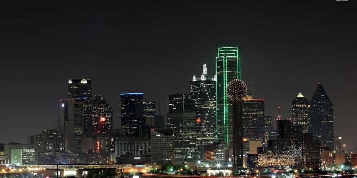 1920x1080 Download Dallas Skyline Downtown At Night Wallpaper | Wallpapers.com