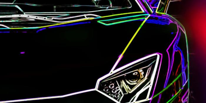 1358x1920 Download Lamborghini Aventador Cool Neon Car Wallpaper | Wallpapers.com