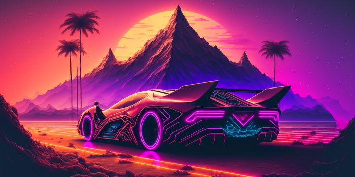 1200x675 Rev Your Engine with This AI-Generated Synthwave Sport Car Wallpaper for PC