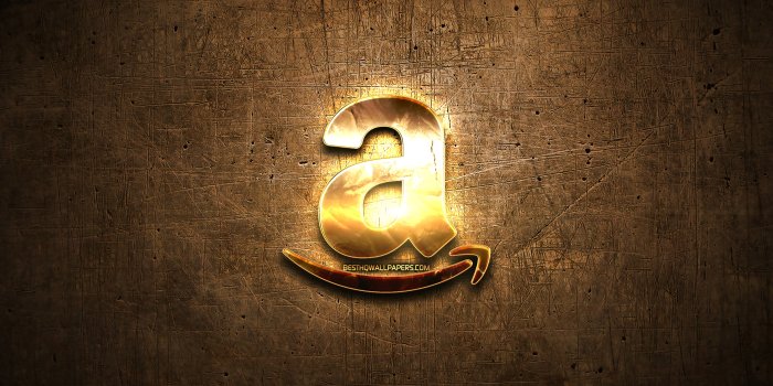 2560x1600 Download wallpapers Amazon golden logo, artwork, brown metal background,  creative, Amazon logo, brands, Amazon for desktop with resolution  2560x1600. High Quality HD pictures wallpapers