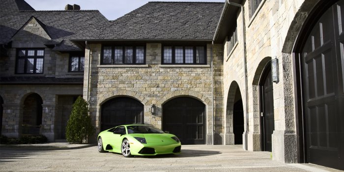 1920x1200 Green Lamborghini Murcielago parked in front of a mansion wallpaper - Car  wallpapers - #50865