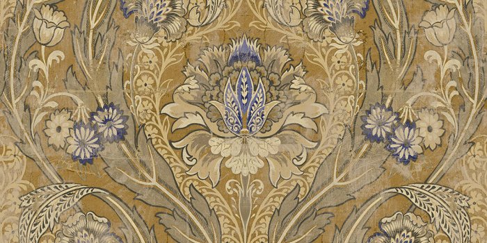 1100x1100 Floral Damask Victorian Wallpaper Gold Blue Green Copper Black Arts and  Crafts | eBay