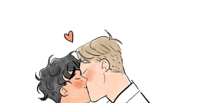 1080x1920 Download Heartstopper Kissing Couple Wallpaper | Wallpapers.com