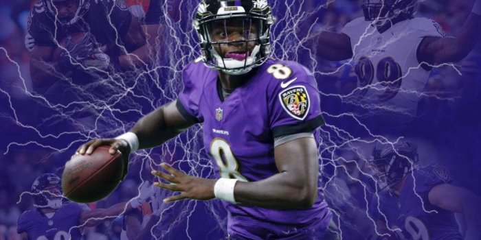 1024x768 Download Lamar Jackson Purple Fanart Poster Wallpaper | Wallpapers.com