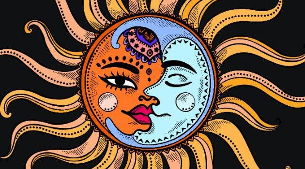 630x1280 Download Sun And Moon Artwork Wallpaper | Wallpapers.com