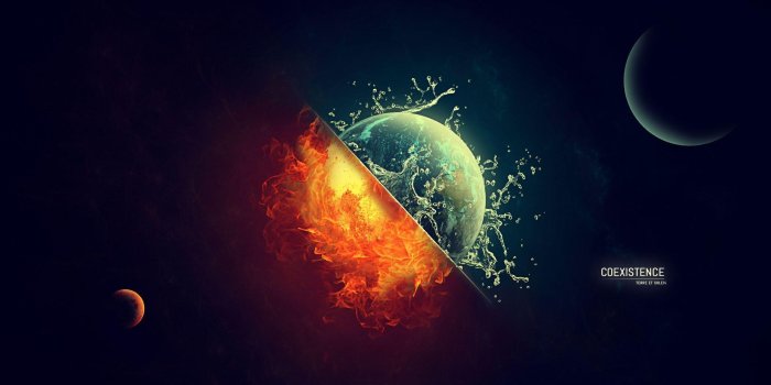 2560x1440 Sun Moon Wallpaper