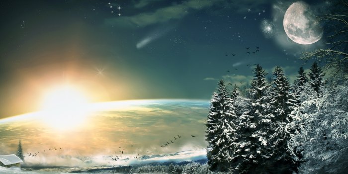 3840x2400 Sun Moon Stars Backgrounds Free Download - PixelsTalk.Net