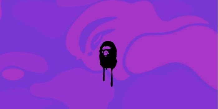 1264x1920 Download Purple Digital Art BAPE Logo Wallpaper | Wallpapers.com