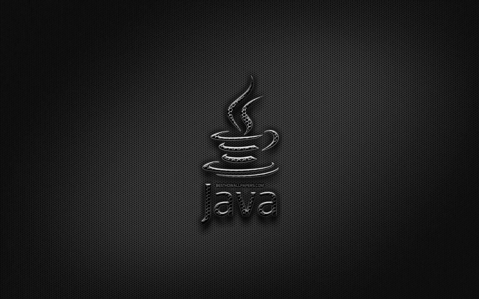 2880x1800 Download wallpapers Java black logo, programming language, grid metal  background, Java, artwork, creative, programming language signs, Java logo  for desktop with resolution 2880x1800. High Quality HD pictures wallpapers
