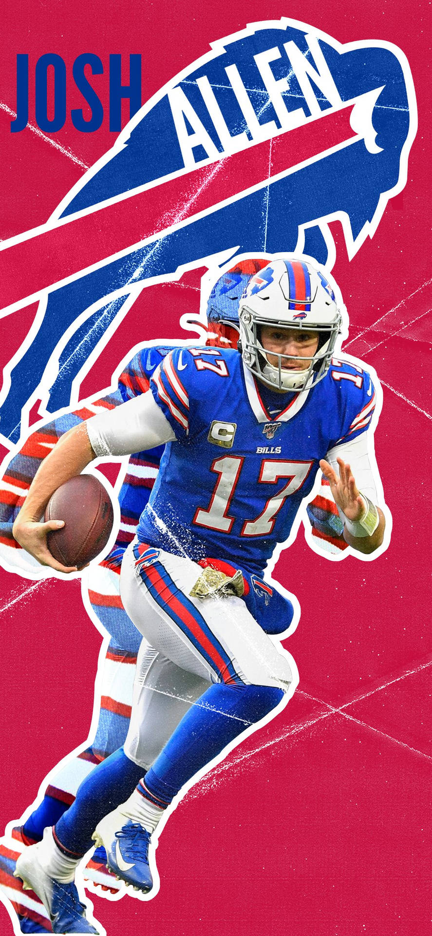 887x1920 Download Buffalo Bills Josh Allen Retro Wallpaper | Wallpapers.com
