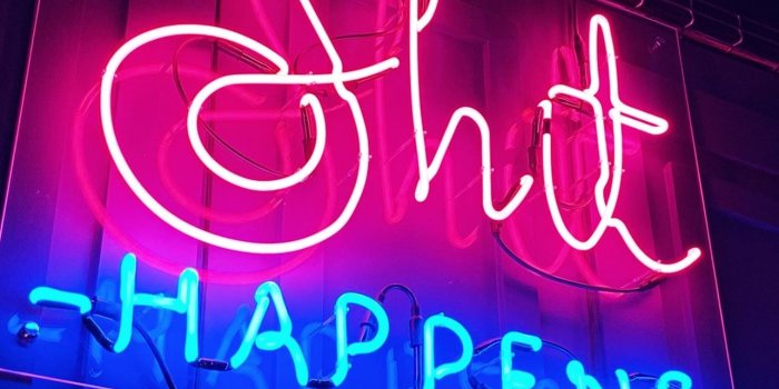 1284x2778 Shit Happens NEON sign iPhone Wallpapers Free Download