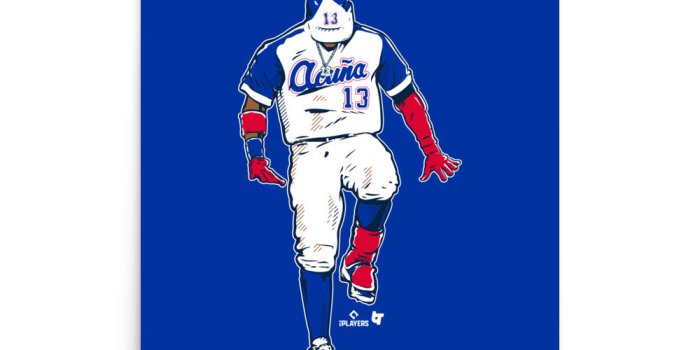 1000x1000 Ronald Acuña Jr: The Silencer Art Print, Atlanta - MLBPI - BreakingT