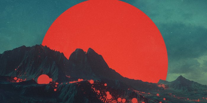 2560x1440 Red Moon HD wallpaper