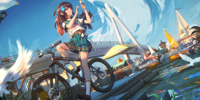 3840x2160 Anime Girl Cycle 4k, HD Anime, 4k Wallpapers, Images, Backgrounds, Photos  and Pictures