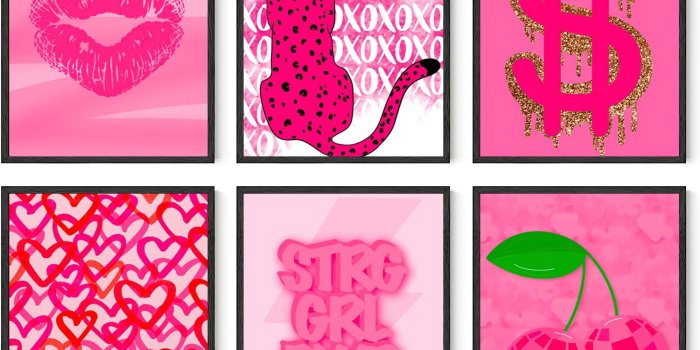 1500x1182 Amazon.com: Aesthetic Pink Preppy Room Decor Wall Art Prints,Pink Money  Cheetah lip heart-shaped Butterfly Posters for Teen Girl Bedroom Room  Aesthetic College Dorm Wall Decor,Set of 6 (8