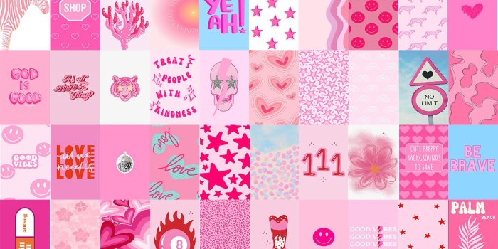 1330x1200 Pink Preppy Aesthetic Wall Collage Kit Preppy Pink Room - Etsy