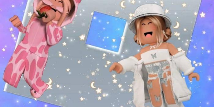 800x1733 Download Aesthetic Roblox Girls Collage Wallpaper | Wallpapers.com