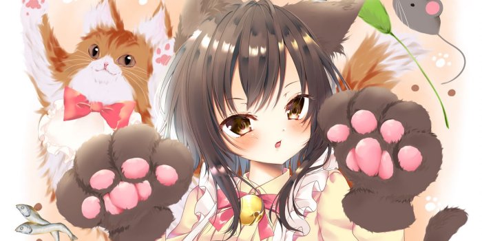 1280x960 Download wallpaper 1280x960 neko, girl, ears, cats, cute, anime standard  4:3 hd background