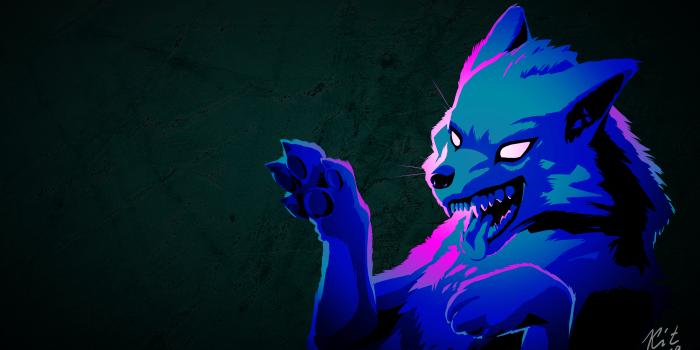 3840x2160 Wolf Wallpaper NEON [FREE TO USE] by Kitaron -- Fur Affinity [dot] net