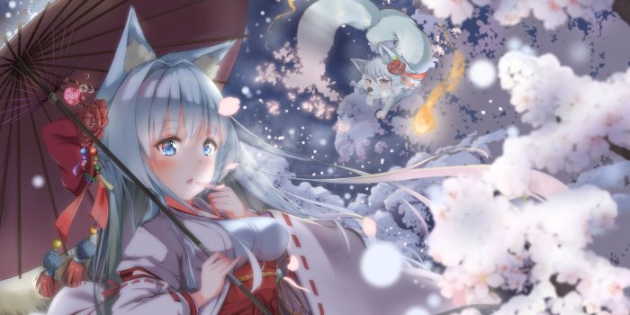 3840x2160 Download wallpaper 3840x2160 girl, neko, ears, umbrella, anime 4k uhd 16:9  hd background