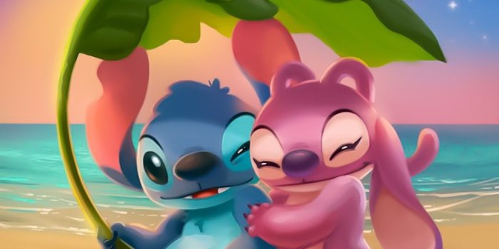 1024x1024 Stitch And Angel Valentines Day Wallpapers