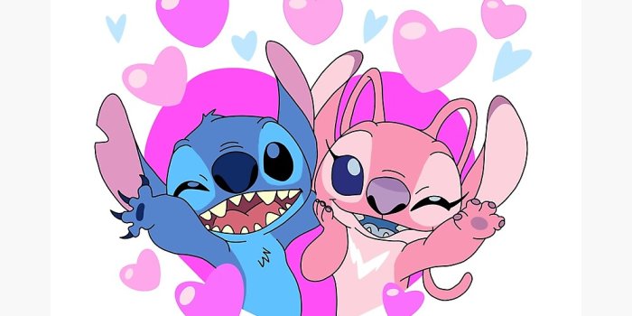 1000x1000 cute stitch and angel 