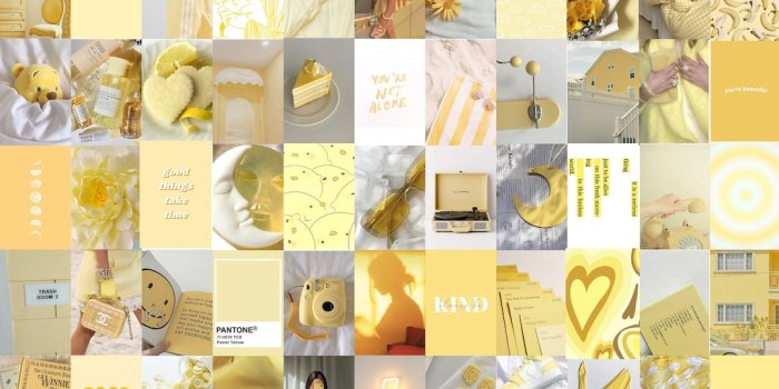 1080x1318 100 PCS Pastel Yellow Aesthetic Wall Collage Kit Yellow - Etsy Denmark