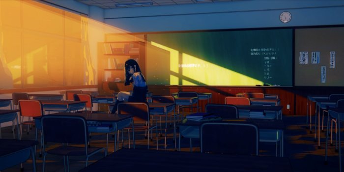 1456x672 Behind the Scenes: Anime Classroom Environment - BlenderNation
