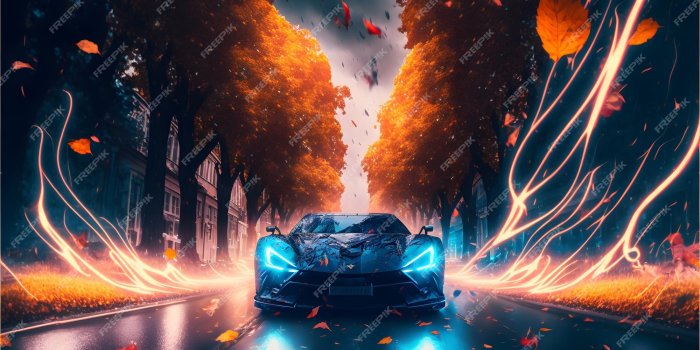 2000x1333 Premium Photo | Sports car wallpaper, lightning falling speed concept