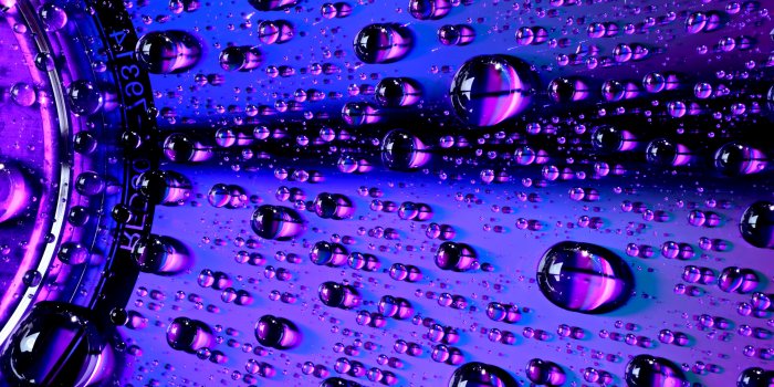 4480x2520 Water droplets Wallpaper 4K, Macro, Purple light, Closeup, CD