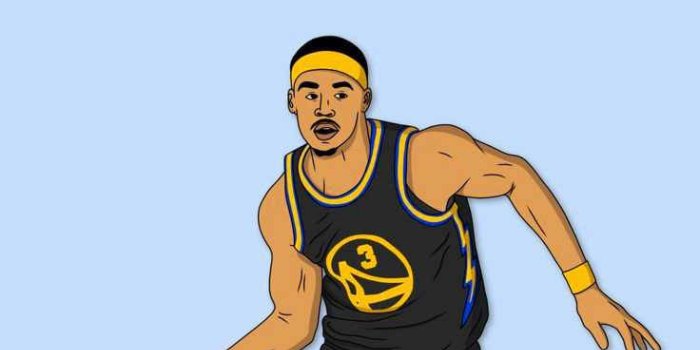 736x1614 Download Minimalist Art Jordan Poole Phone Wallpaper | Wallpapers.com