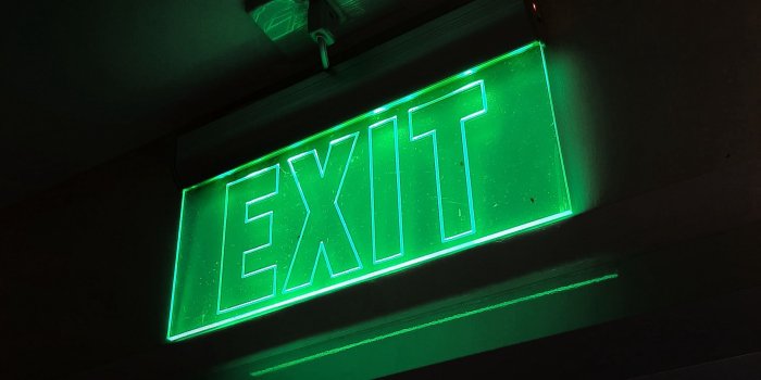 2560x1600 Download wallpaper 2560x1600 exit, sign, text, neon, green widescreen 16:10  hd background