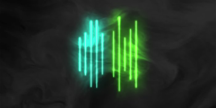 1280x720 Premium stock video - Animation abstract neon green and blue lines motion  disco background